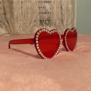 Bedazzled Heart Glasses